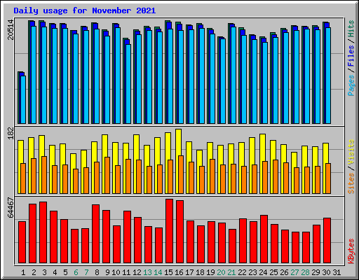 Daily usage for November 2021