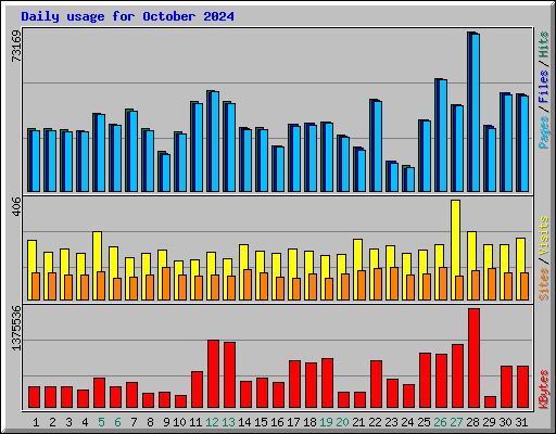 Daily usage for October 2024