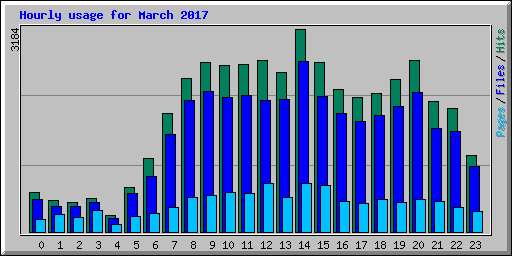 Hourly usage for March 2017