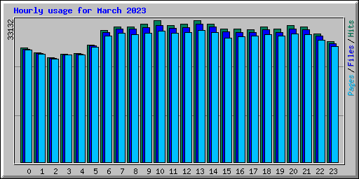 Hourly usage for March 2023
