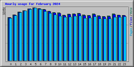 Hourly usage for February 2024