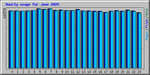 Hourly usage for June 2025